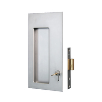 *Nonreturnable Item* Halliday & Baillie Large Rectangle Flush Pull with Keyhole/Nothing Deadbolt 55mm Satin Chrome HB1973-SC (MTO 40)