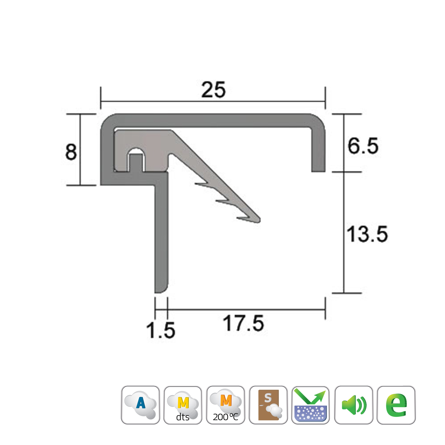 Kilargo IS7060si Meeting Stile Seal for use on plain or rebated meeting stiles