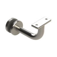 Emro Extended Concealed Flat Top Bracket for Glass 80mm Extension Satin Stainless Steel SS80GFT