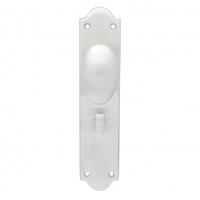 Pavtom Oval Door Knob Privacy Bathroom Plate Satin Chrome 220 x 50mm 7507/7402SC
