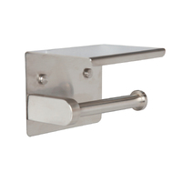 Metlam Single Toilet Roll Holder with Shelf Top Satin Stainless Steel ML268_TRH_SS