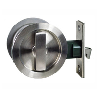 Nidus Cavity Sliding Door Privacy Set SCD-PRI-RD-SS Round Stainless Steel