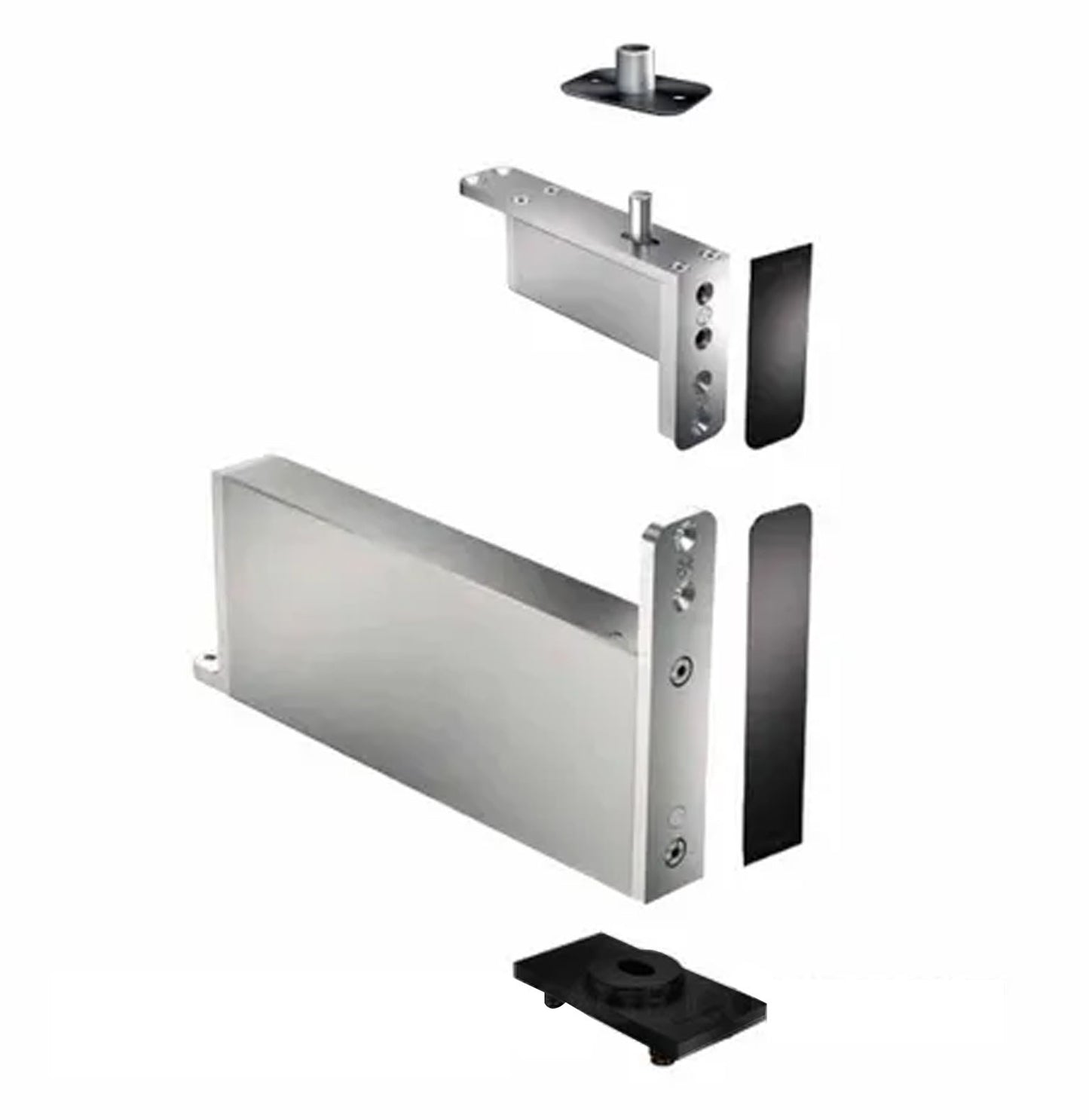FritsJurgens Full Kit System M+A | 40mm Min Pivot Point Flush Squared Floor Plate EMB Black FJS/STM+40AFSBK
