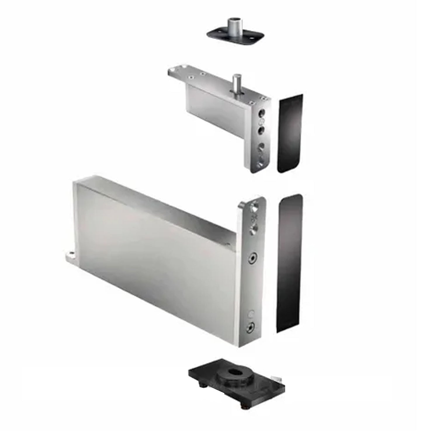 FritsJurgens Full Kit System M+B | 40mm Min Pivot Point Flush Squared Floor Plate Matt Black FJS/STM+40BFSBK
