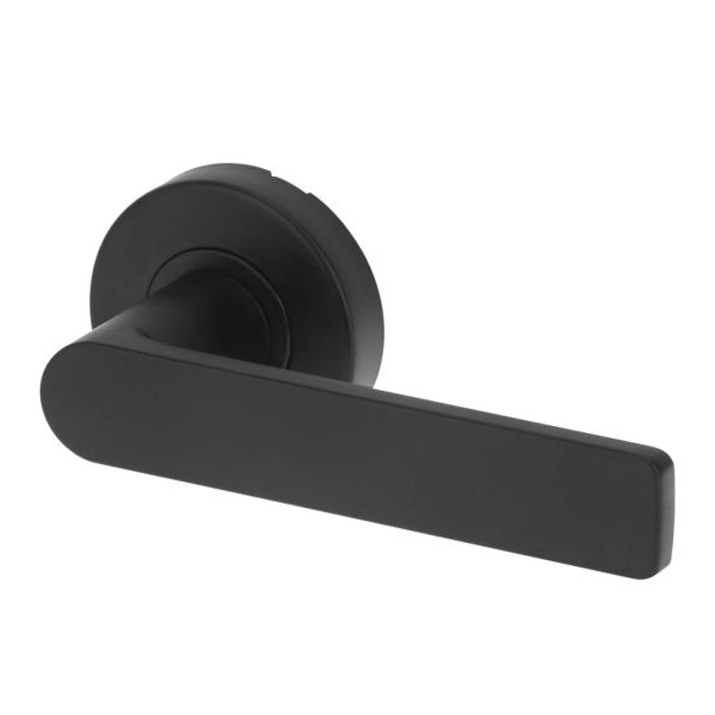Lockwood Velocity Door Lever on Round Rose Mortice Lever Set & L3 Lever Matt Black VSR0/L3MBK