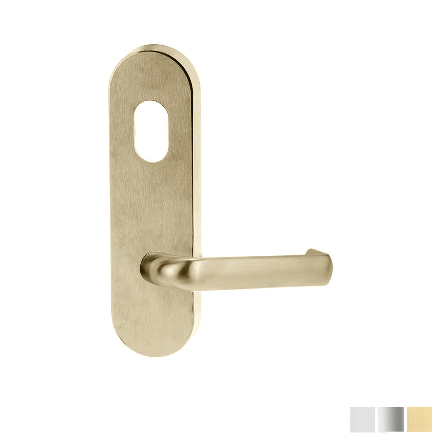 Lockwood 2801 Round End Plate With Cylinder Hole & 77 Lever - Available in Various Finishes