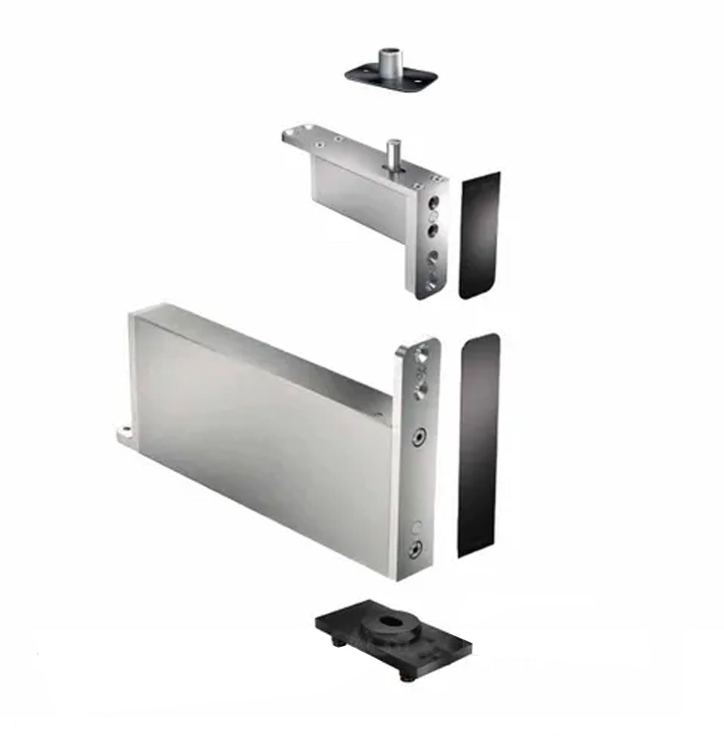 FritsJurgens Full Kit System M+C | 40mm Min Pivot Point Flush Squared Floor Plate EMB Black FJS/STM+40CFSBK