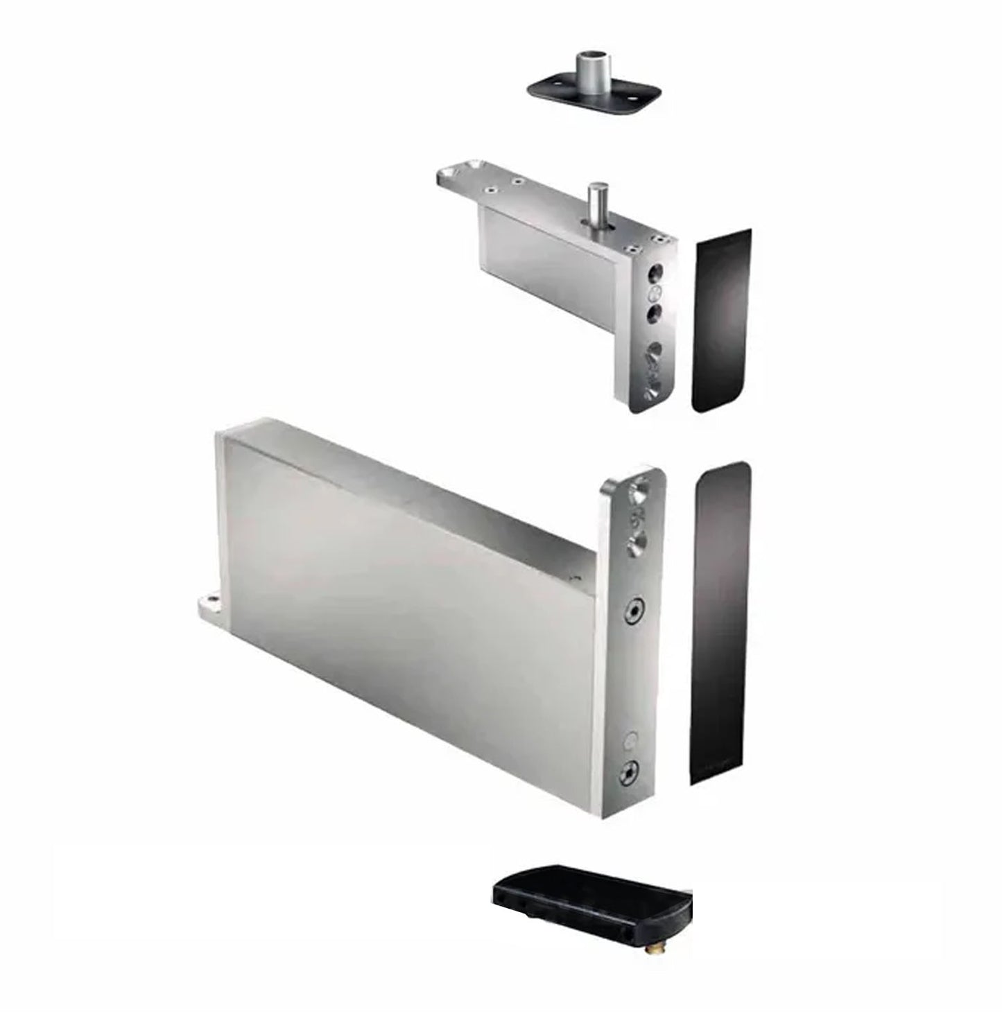 FritsJurgens Full Kit System M+A | 40mm Min Pivot Point Squared Floor Plate PVD Black FJS/STM+40ASBK