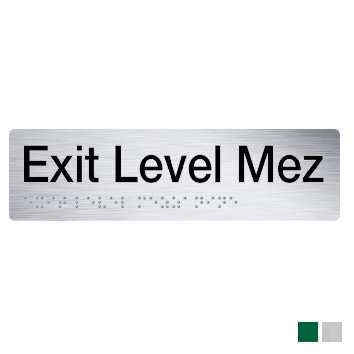 Tim The Sign Man Braille Exit Sign Mezzanine - Available in Various Finishes