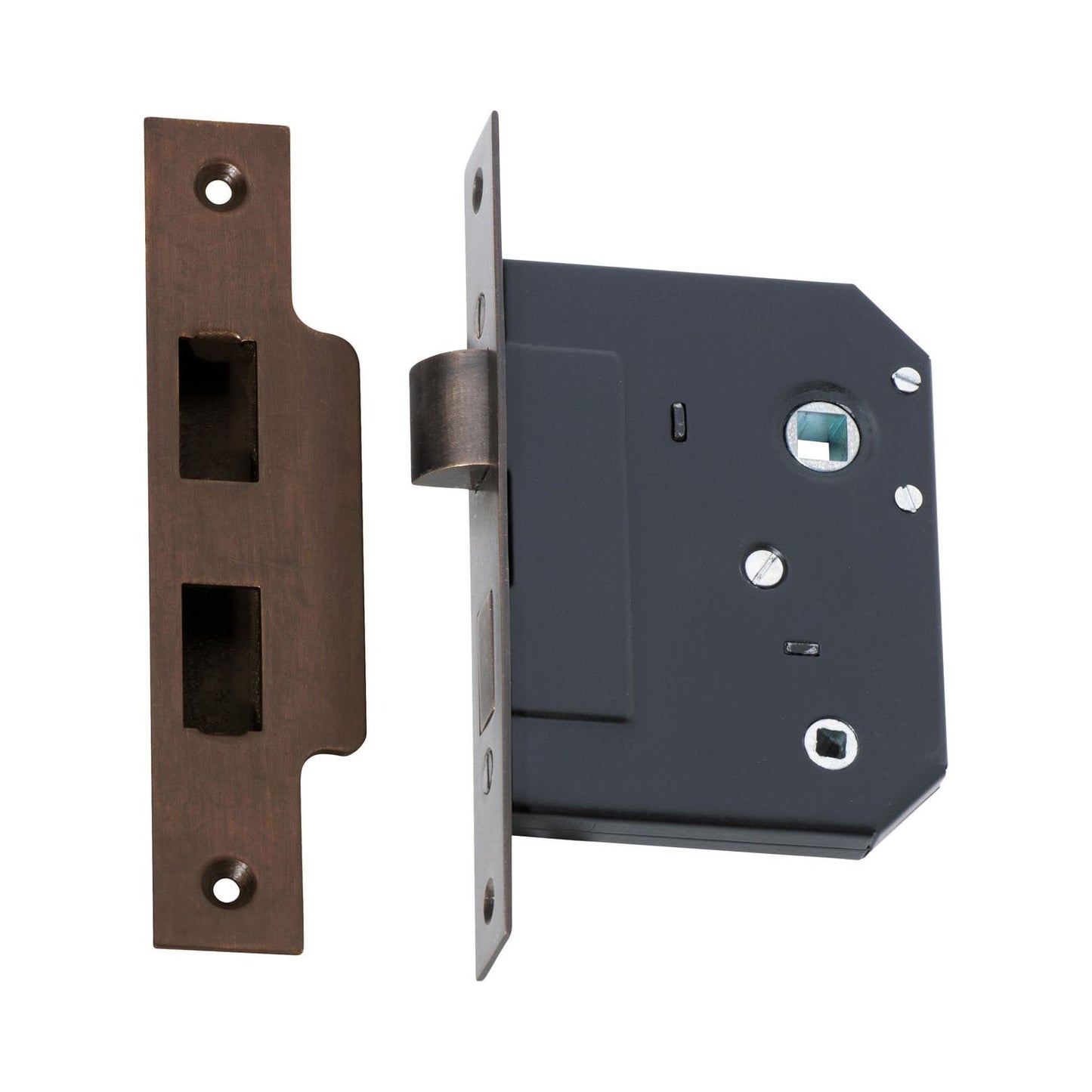 Tradco 2203AB Privacy Mortice Lock Antique Brass 57mm
