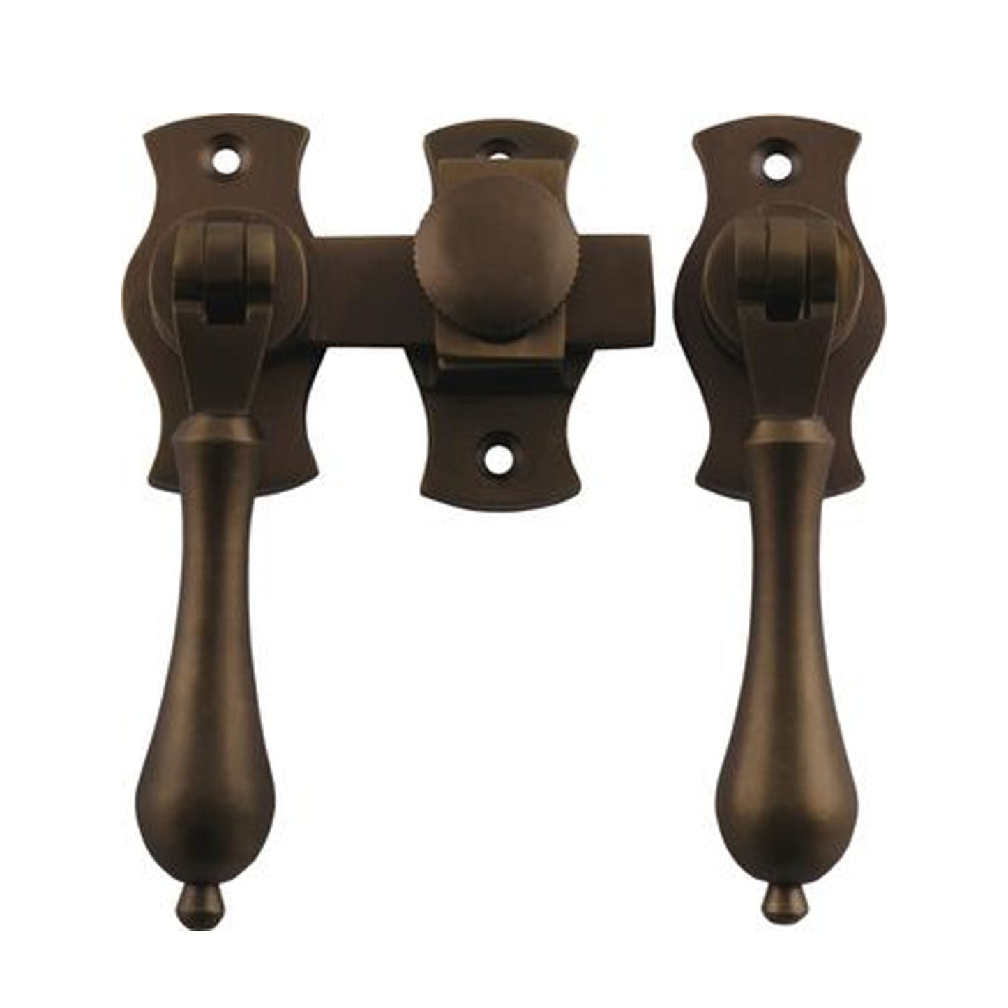 Tradco 2206AB French Door Fastener Teardrop Antique Brass