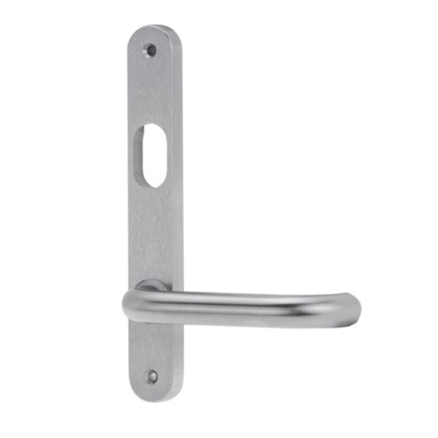 Lockwood 5708 Round End Plate With Cylinder Hole & Fixed 70 Lever Left Hand Satin Chrome 5708/70LSC