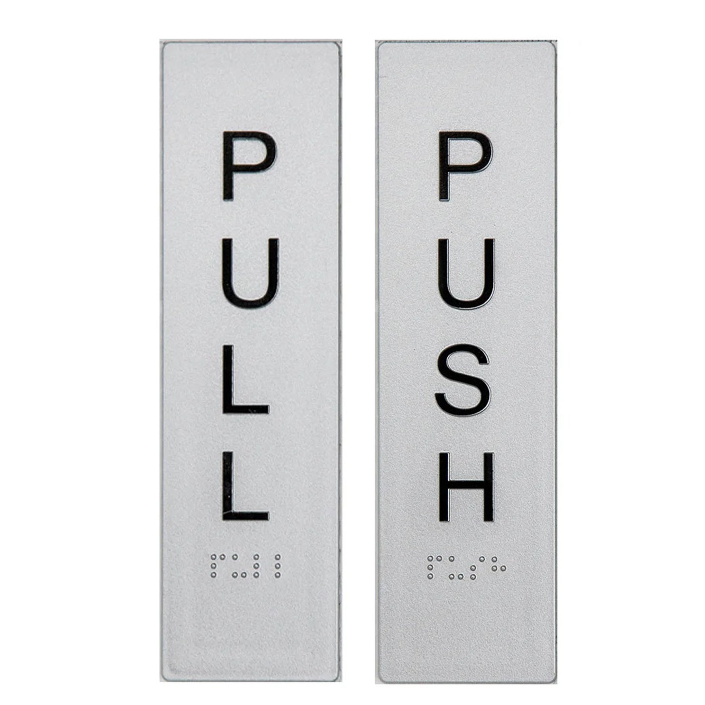 Tim The Sign Man Push Sign Vertical with Braille - Available in Push and Pull