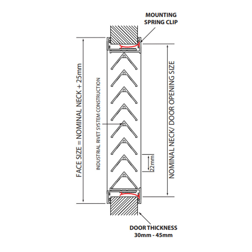 Airfoil DG Door Grille Clear Anodised - Available in Various Sizes