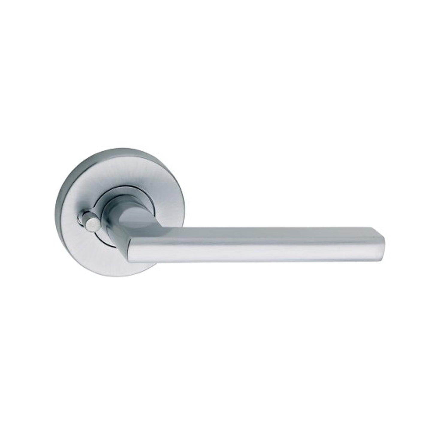 Gainsborough Lianna Door Lever Handle on Round Rose 60mm Privacy Set Satin Chrome 115LIASC