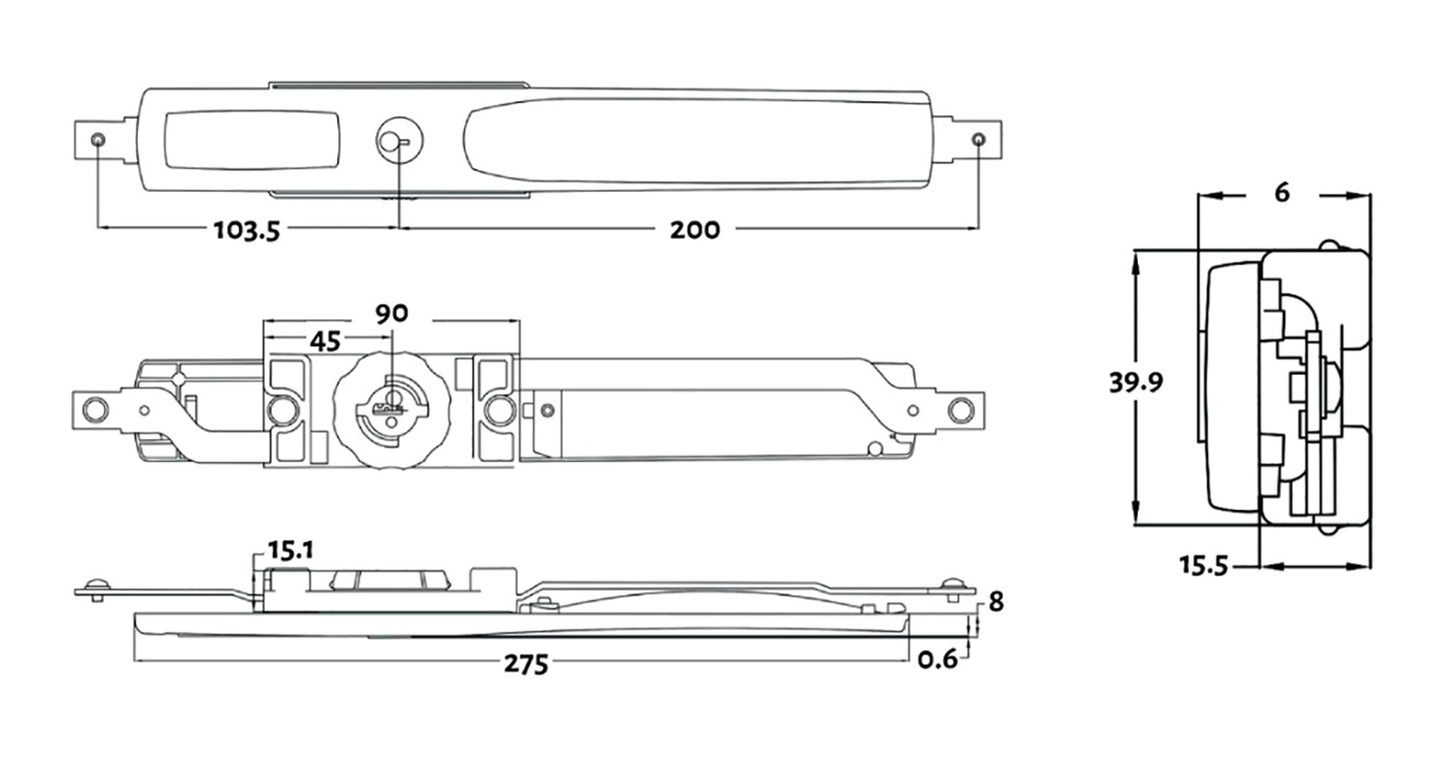 Lenlok CBS Garage Roller Door Lock Narrow Keyed To Differ 4369-C4-KD