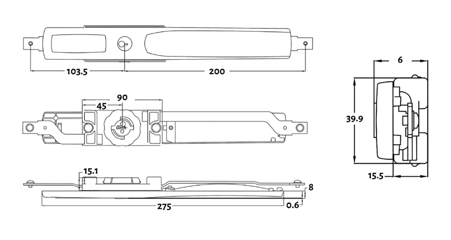 Lenlok CBS Garage Roller Door Lock Narrow Keyed To Differ 4369-C4-KD