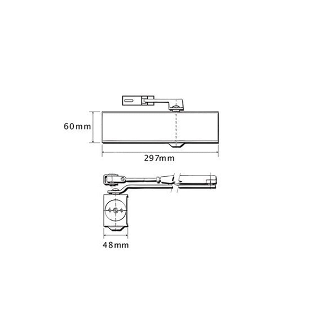 Briton EN1-6 Door Closer Delayed Action Track Arm Fire Rated Silver B1130B-DAT-SE