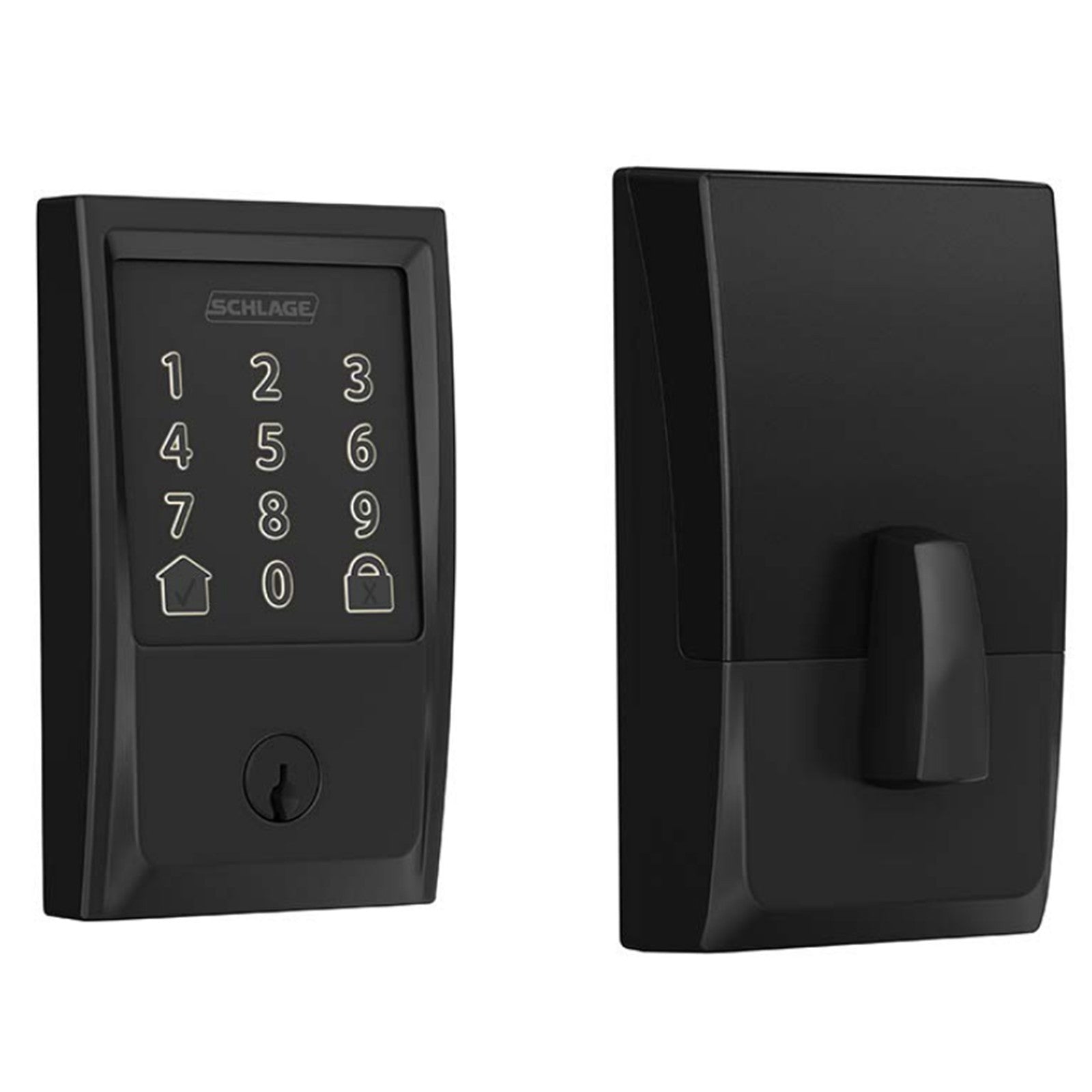 Schlage Encode Smart Lock Deadbolt Matt Black SRE60120 works on Google Assist