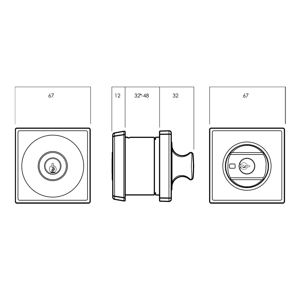 Lockwood Paradigm Double Cylinder Deadbolt Square Satin Chrome 005/B2SPDP