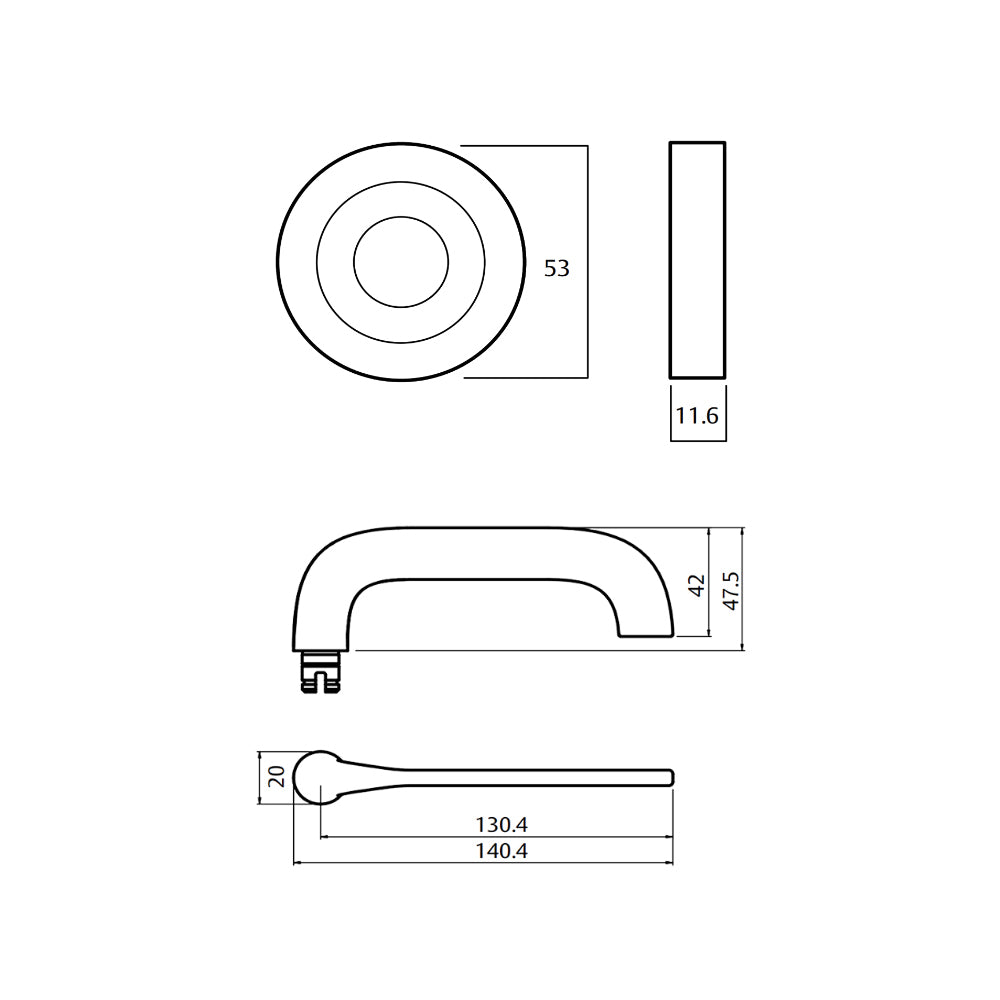 Lockwood Symphony 115 Door Lever on Round Rose Full Set - Available in Various Finish
