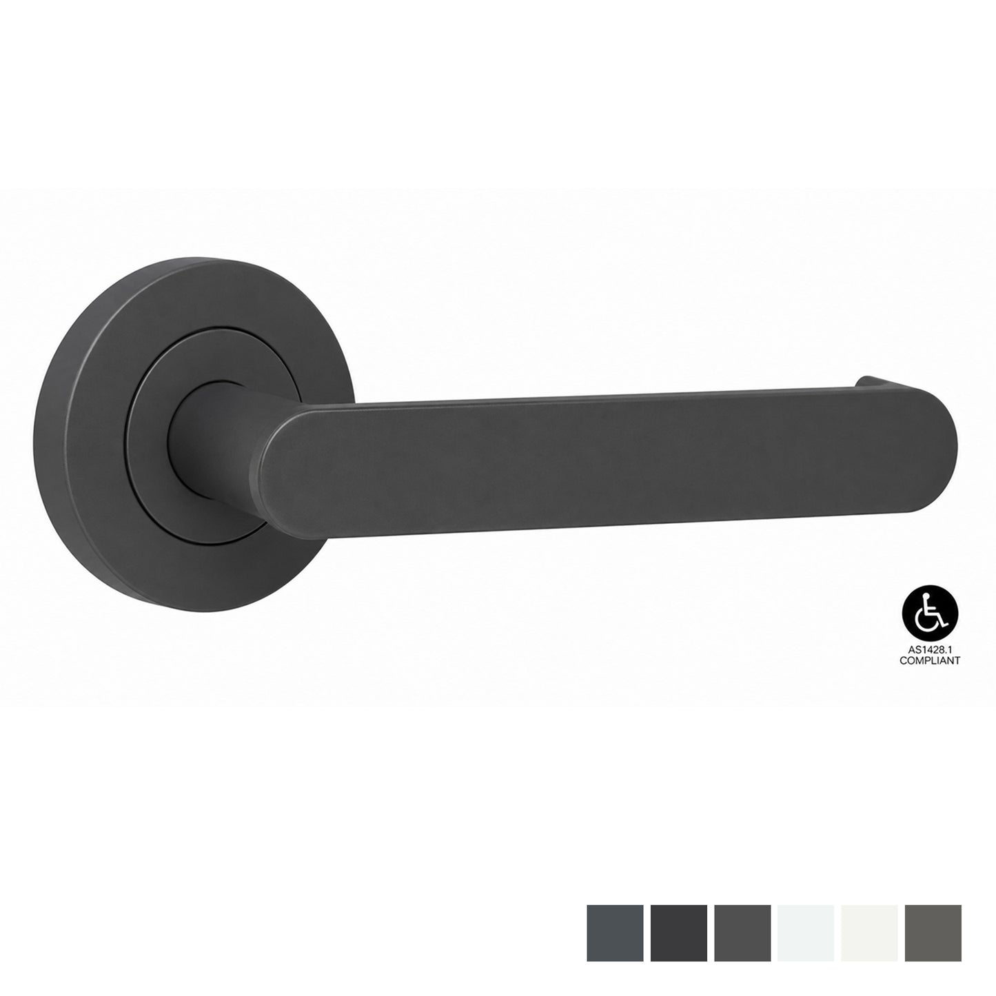 Lockwood Symphony 166 Lever, Round Rose Set Dulux - Available in Various Finishes