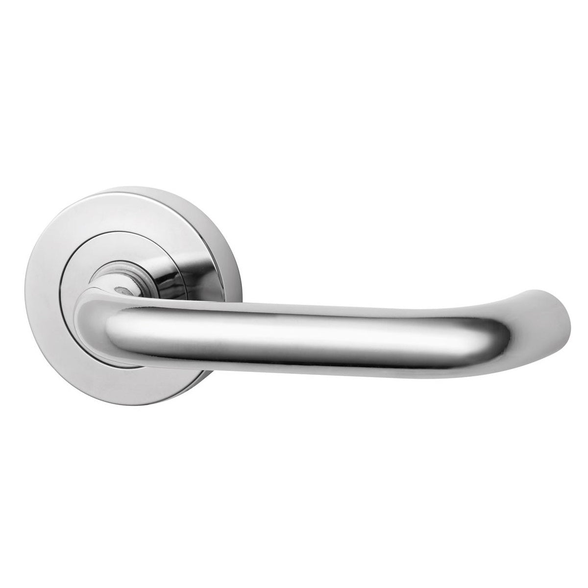 Lockwood Door Handle 1220 Series Symphony 70 Lever On Rose Satin Chrome