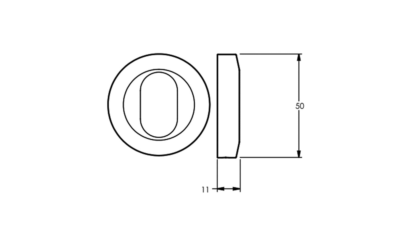 Lockwood 1360 Series Oval Cylinder Escutcheon Grub Screw Fix - Available in Various Finishes