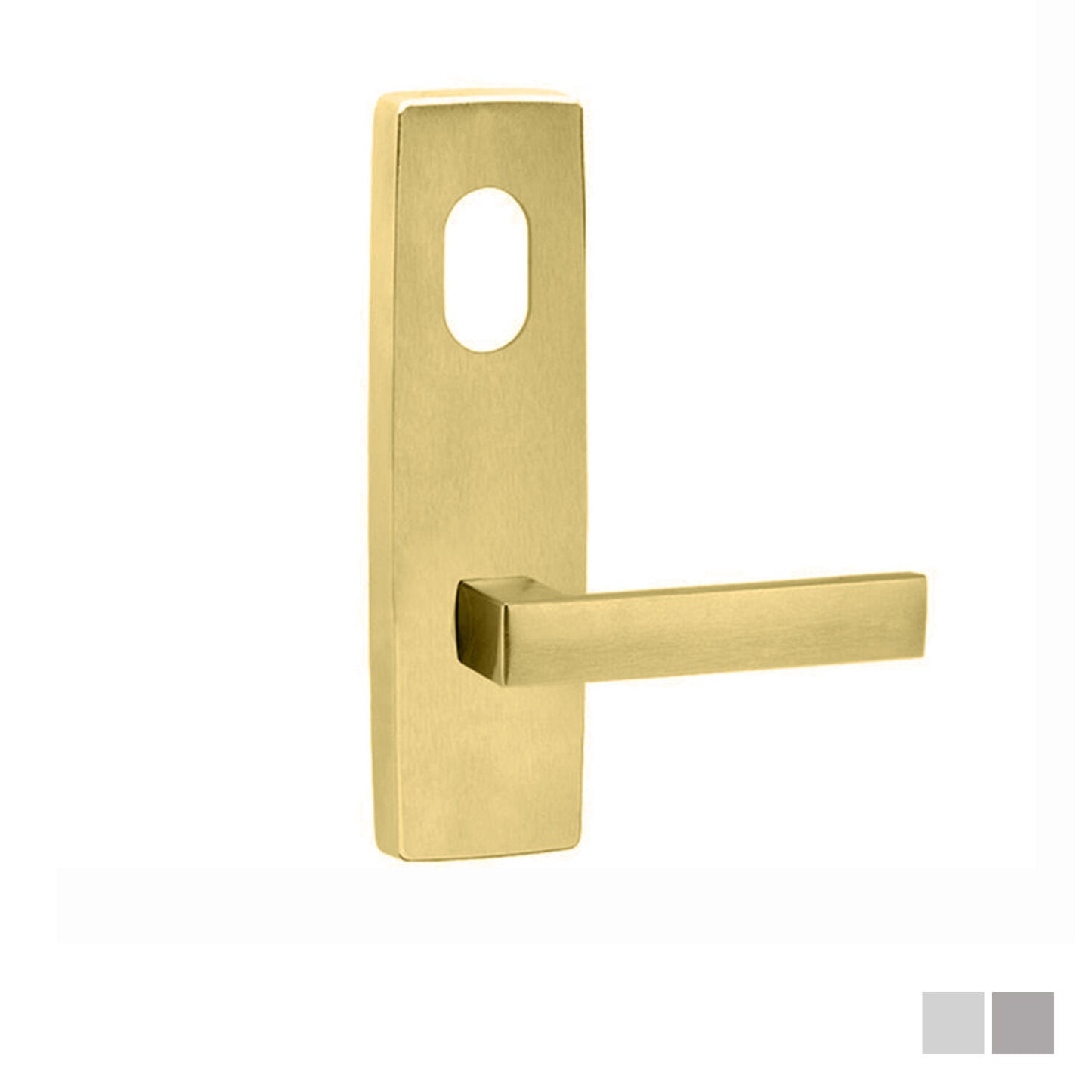 Lockwood Door Handle Square End Plate With Cylinder Hole & 101 Lever - Available in Various Finishes