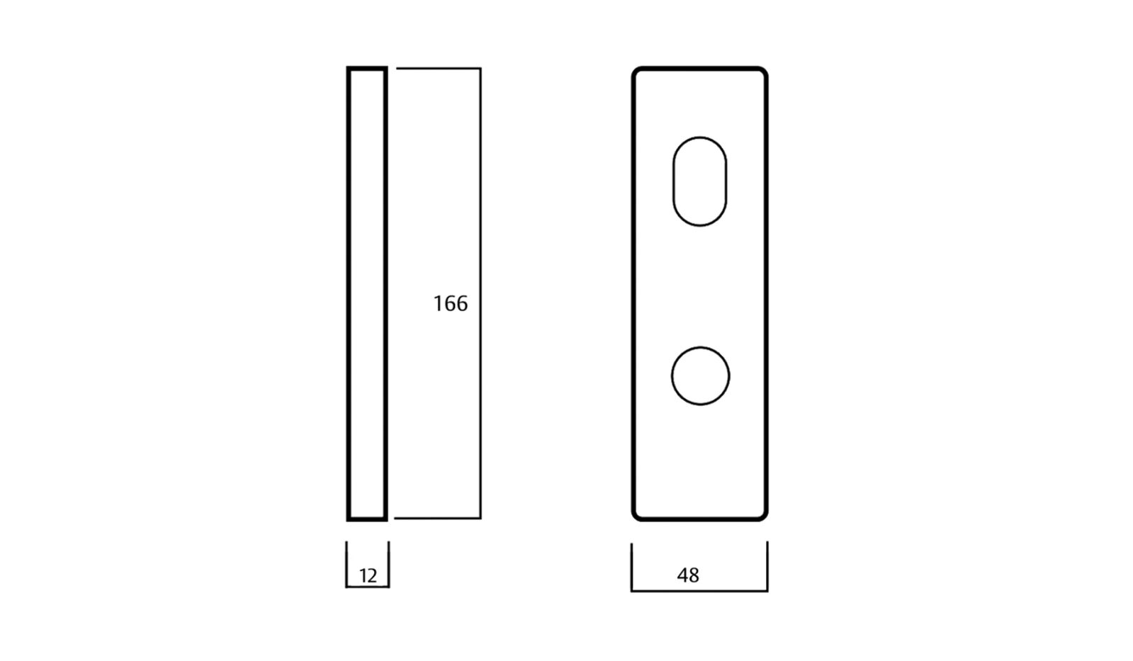 Lockwood 1805-124 Furniture Square End Plate & 124 Lever - Available in Polished Brass and Satin Chrome Finish