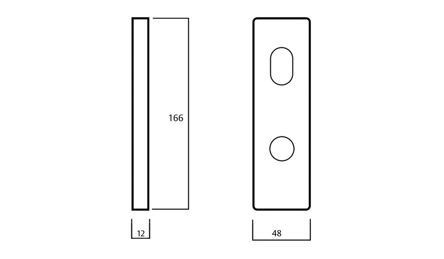 Lockwood 1805-132 Furniture Square End Plate & 132 Lever - Available in Polished Brass and Satin Chrome Finish