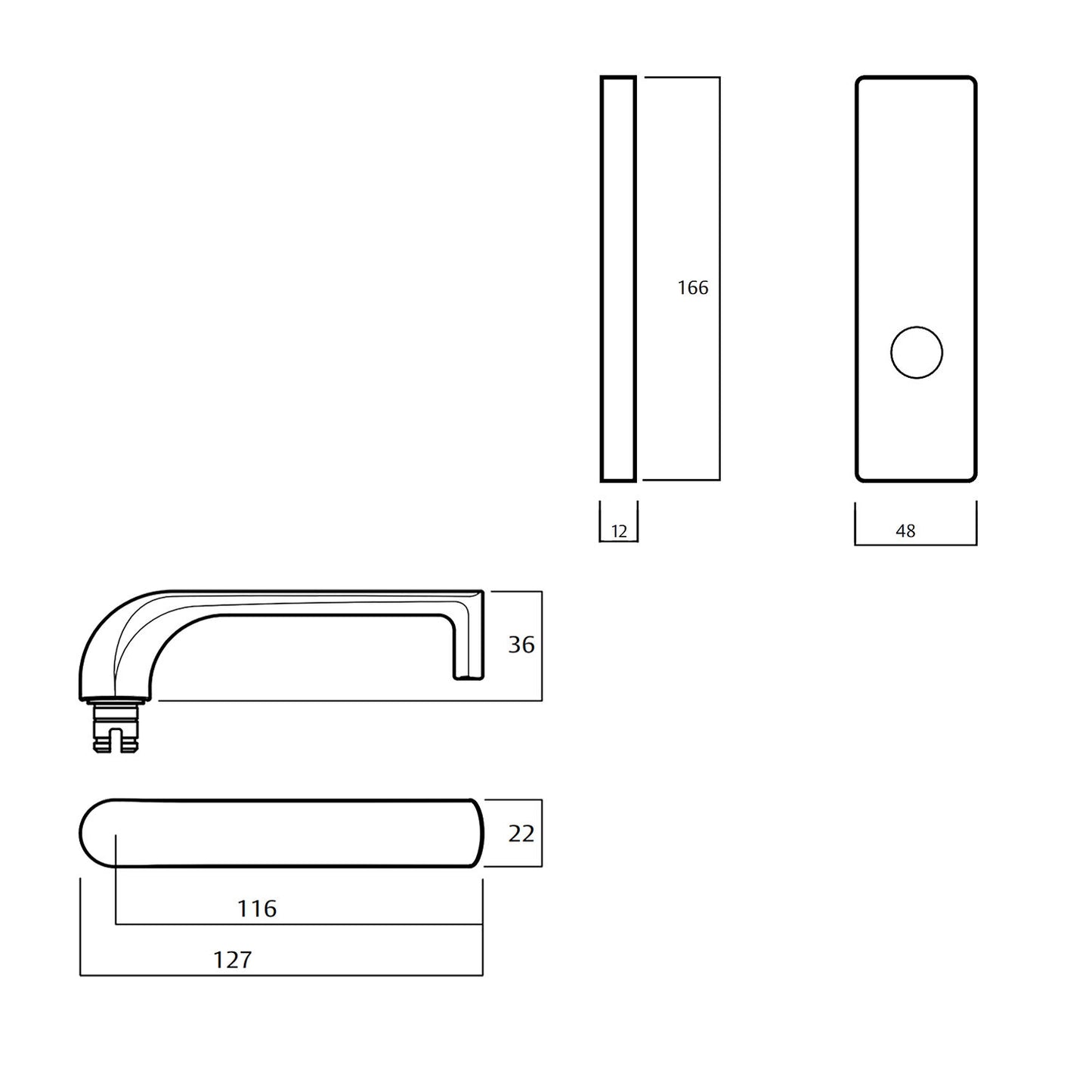 Lockwood 1805 Square End Plate with 77 Lever - Available in Various Finishes