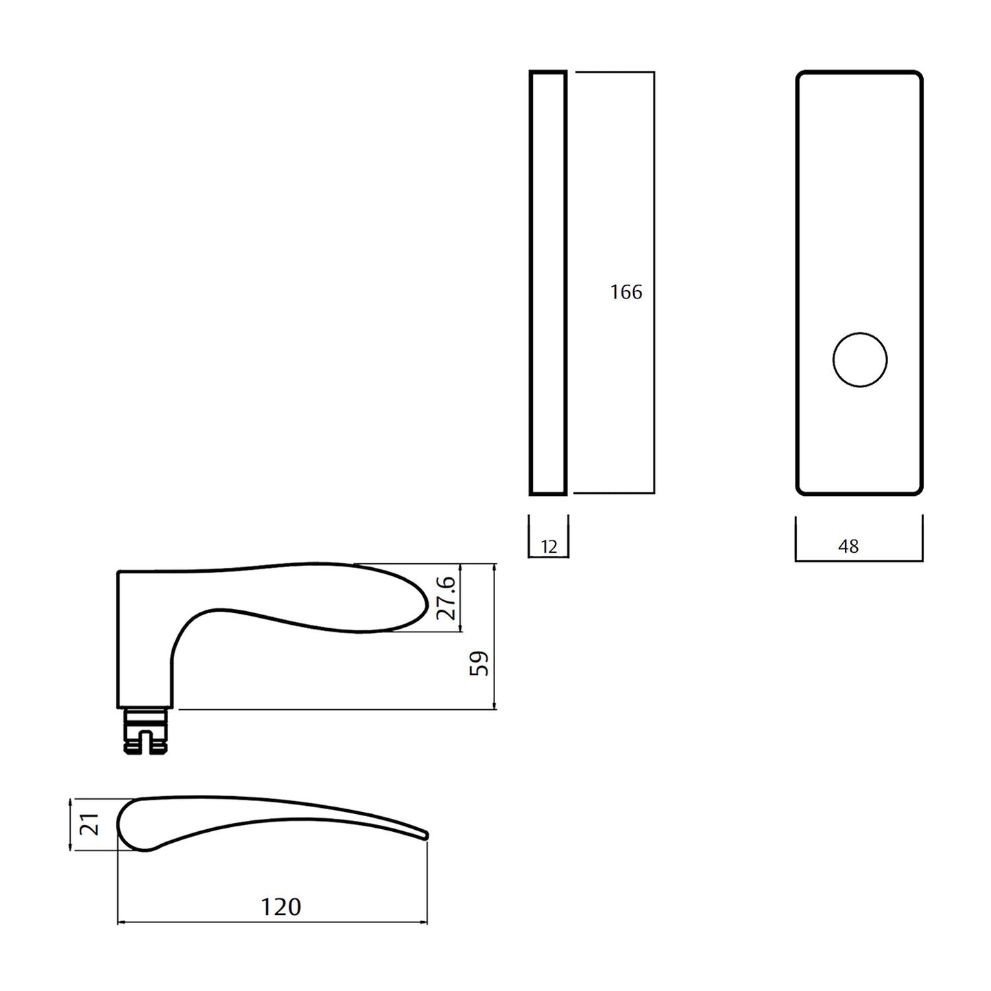 Lockwood Square End Plate Privacy Indicator Emergency 153 Lever - Available in Various Handing