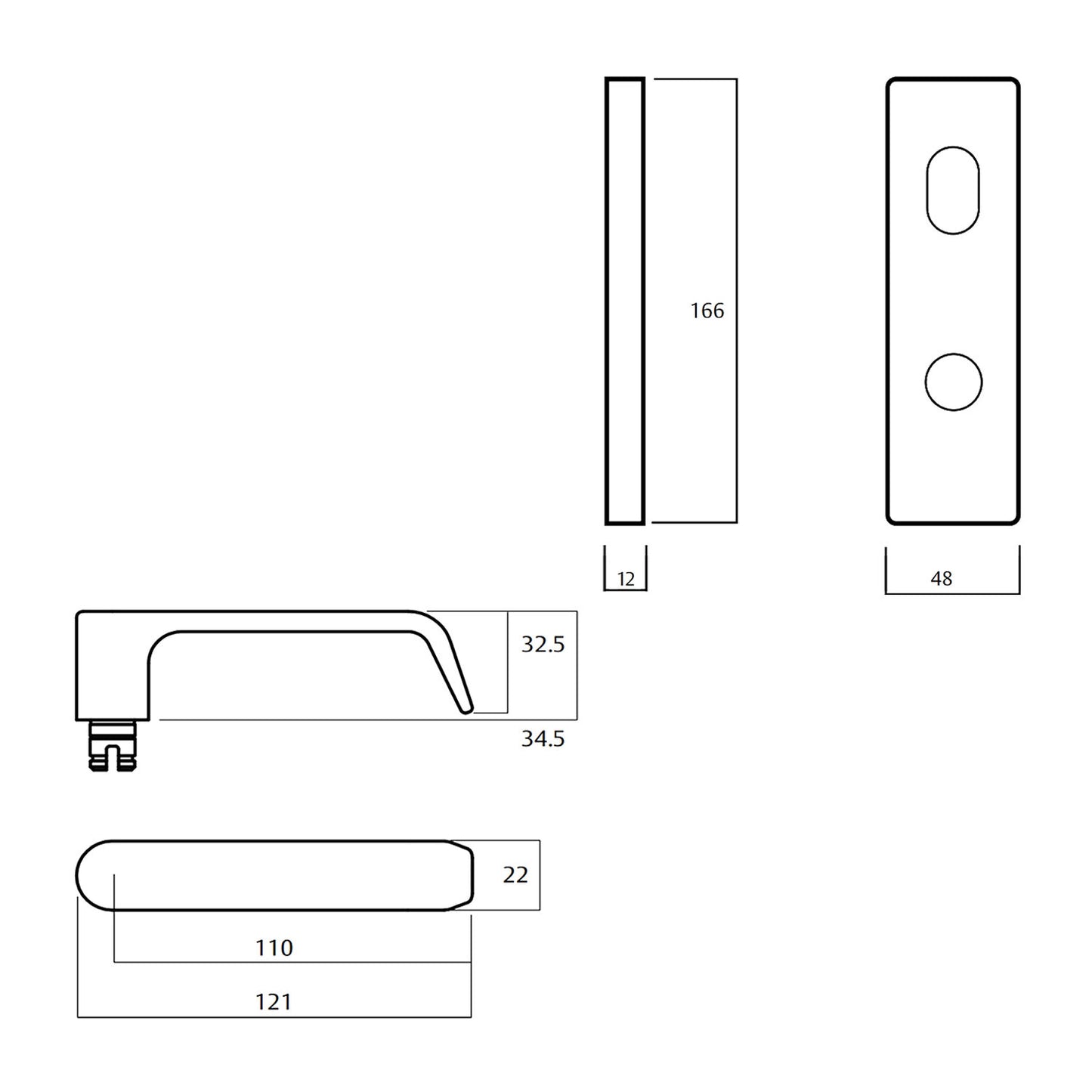 Lockwood 1901 Square End Plate With Cylinder and 59 Lever - Available in Various Finishes