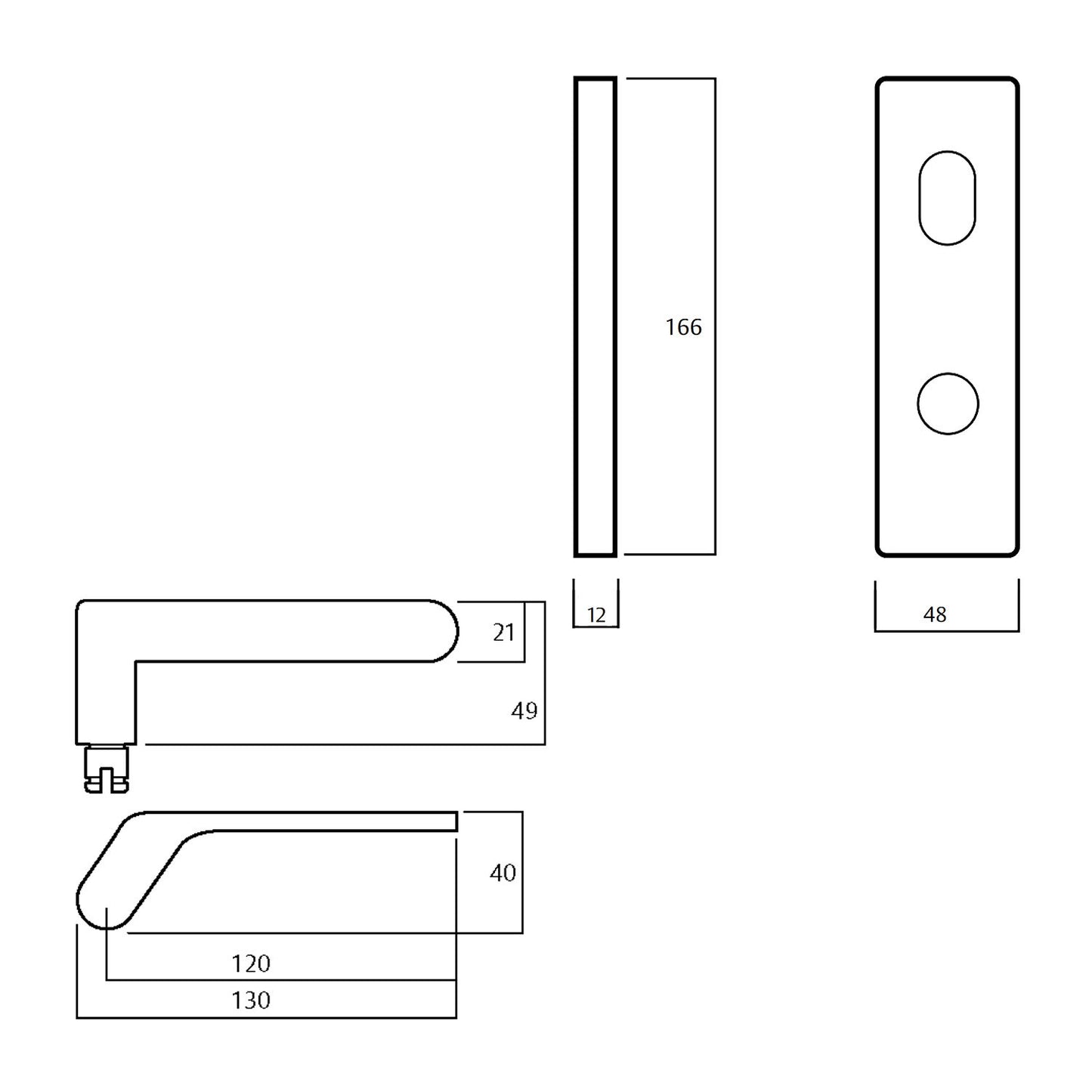 Lockwood 1904 Square End Plate With Turn and 41 Lever - Available in Various Handing