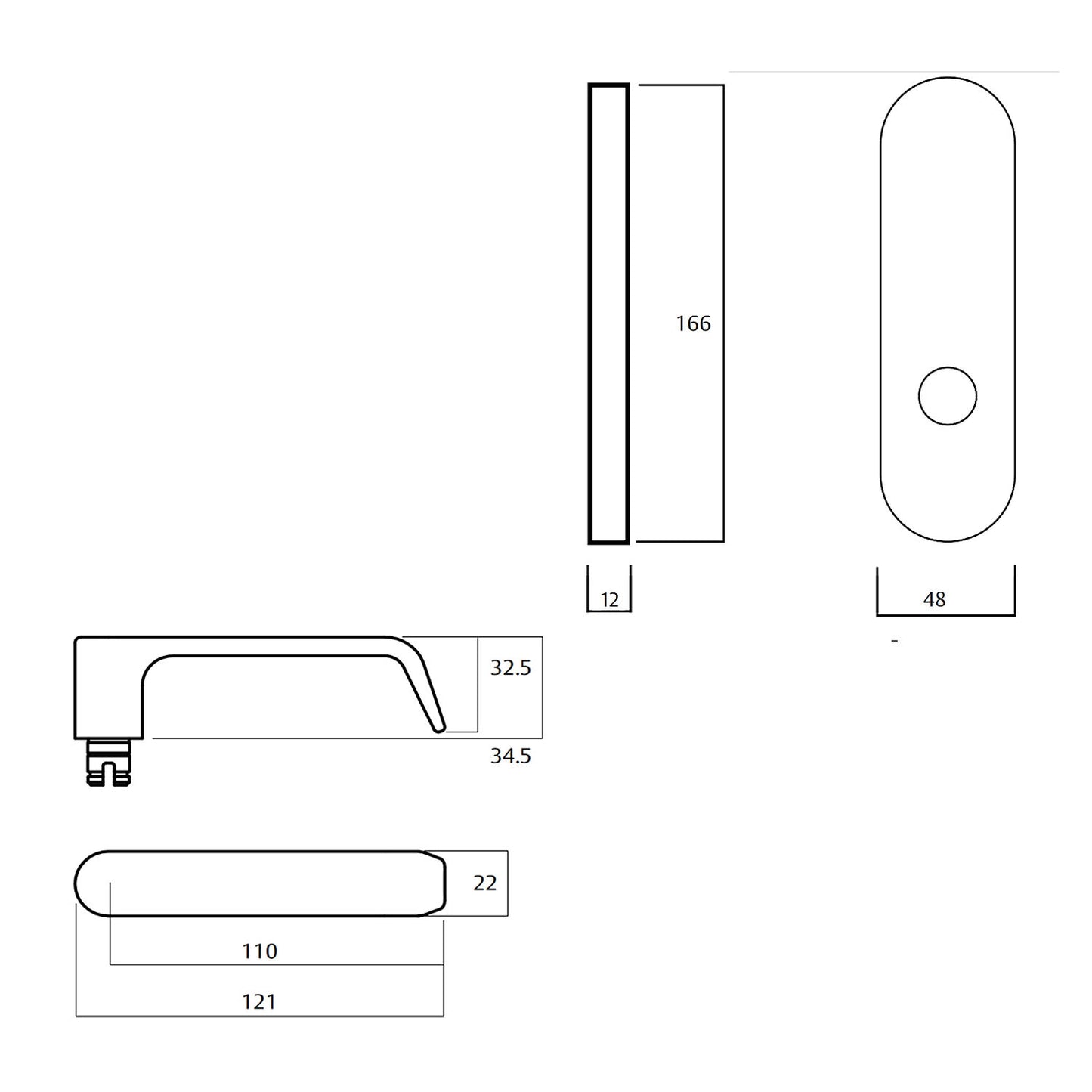 Lockwood 2805 Round End Plate With 59 Lever - Available in Various Finishes