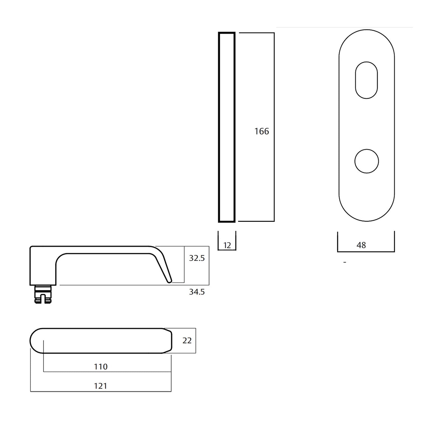 Lockwood 2904 Round End Plate With Turn and 59 Lever - Available in Various Finishes
