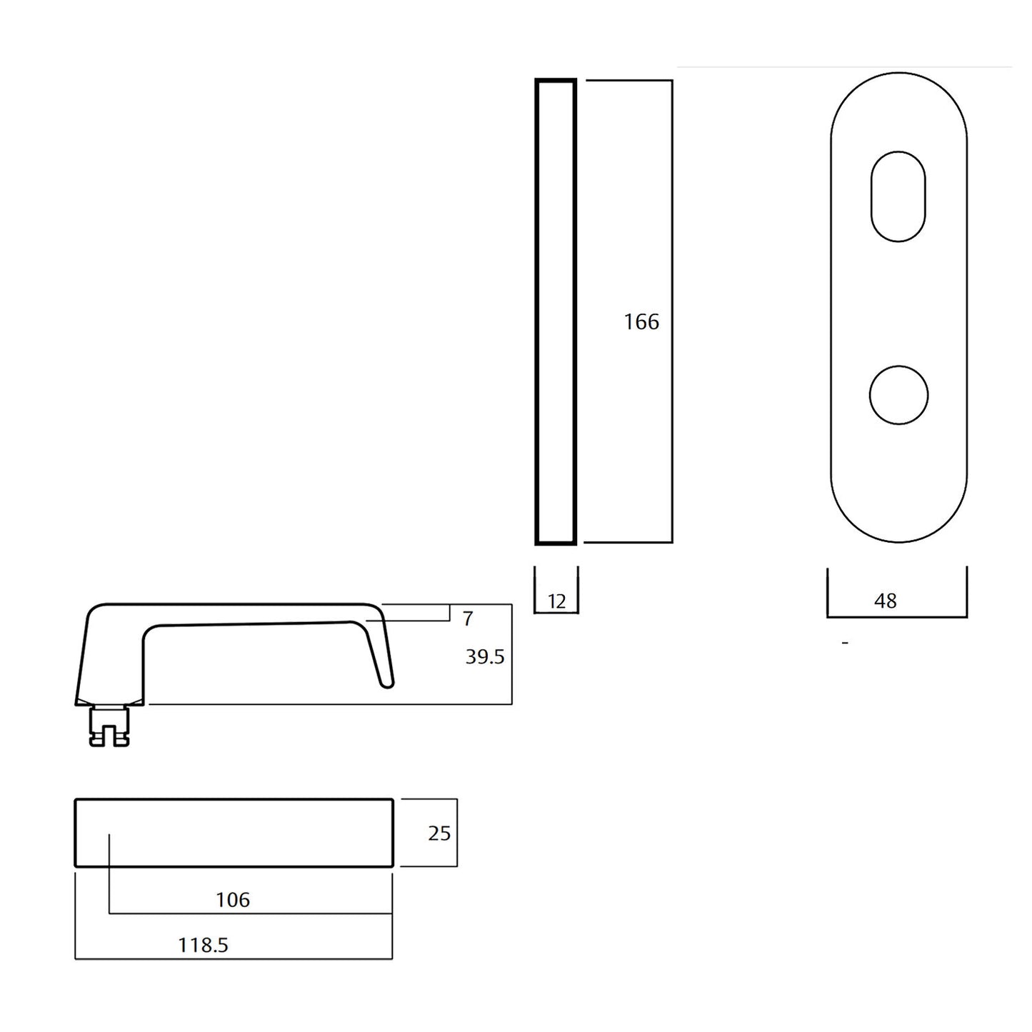 Lockwood 2904 Round End Plate With Turn and 90 Lever - Available in Various Finishes