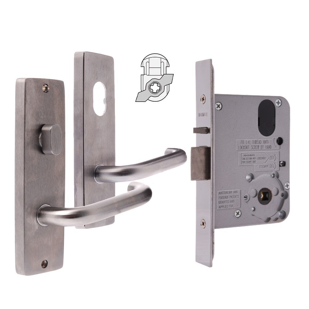 Lockwood 3572 Entrance Kit No Cylinder Satin Chrome 60mm Backset 3572KIT04NOCYL