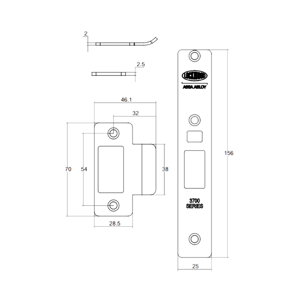 Lockwood 3782 Finish Conversion-Strike, Face Plate & Screw Kit - Available in Various Finishes
