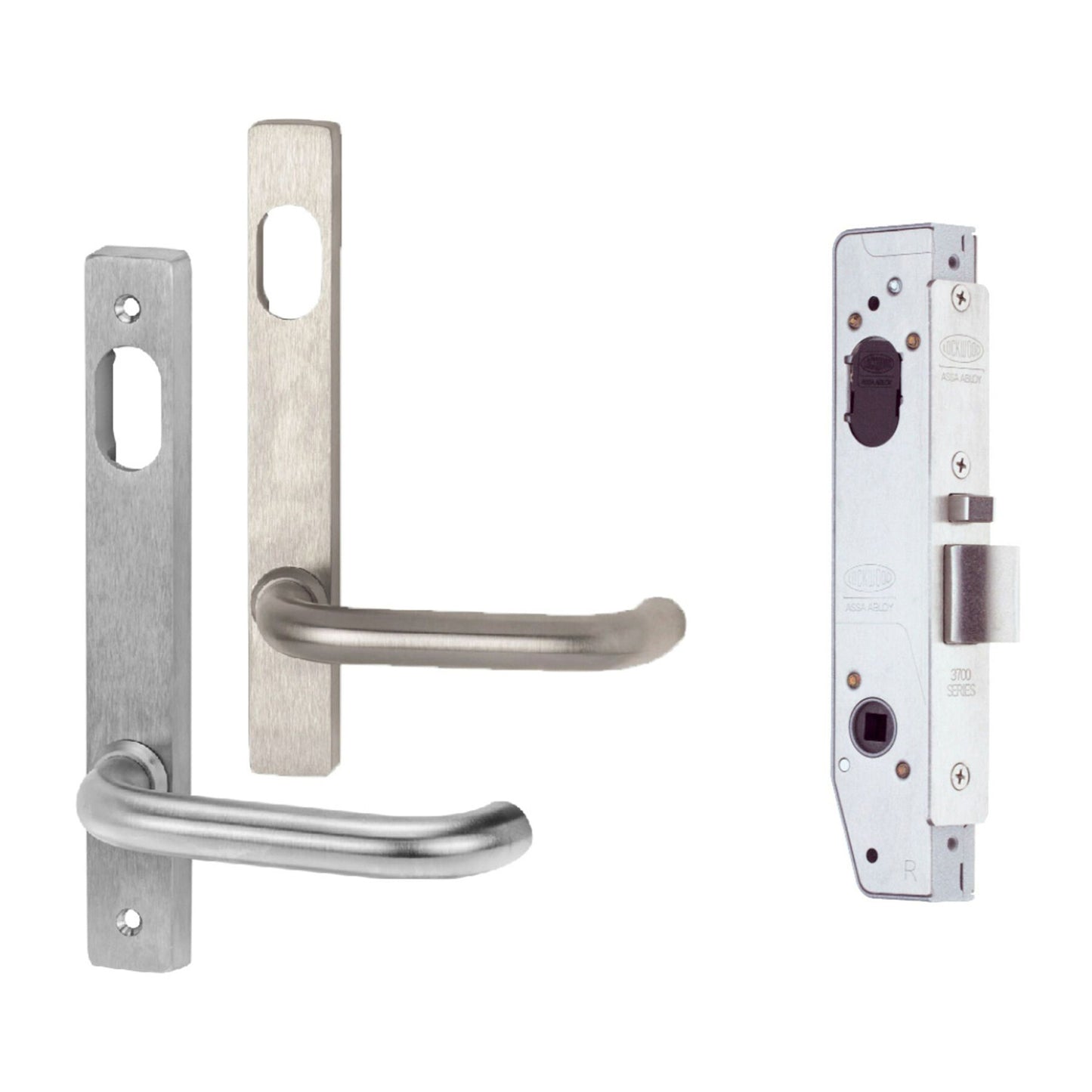 Lockwood 3782 Kit Narrow Stile Kit with Lock and Handles No Cylinder Satin Chrome 3782KIT01NOCYL