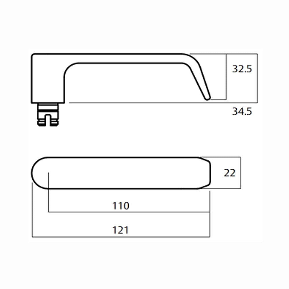 Lockwood Door Handle Square End Plate With 59 Lever - Available in Various Finishes
