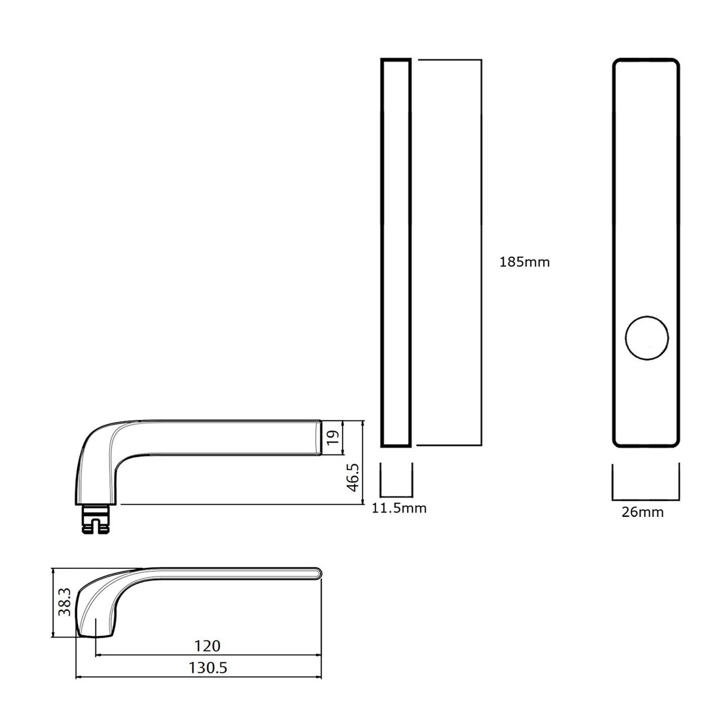 Lockwood 4905 Square End Plate With 122 Lever - Available in Various Handing