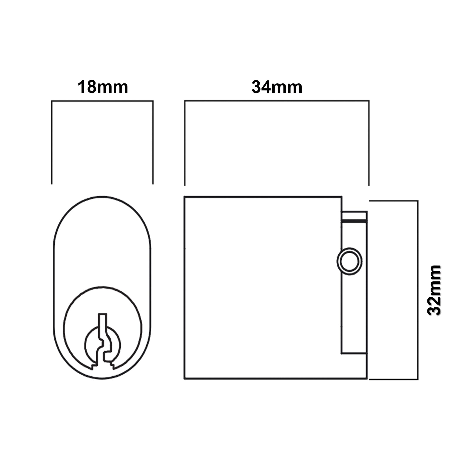 Lockwood 5782 Narrow Entrance Mortice Lock Kit Inc Furniture Cylinder 5782KIT04