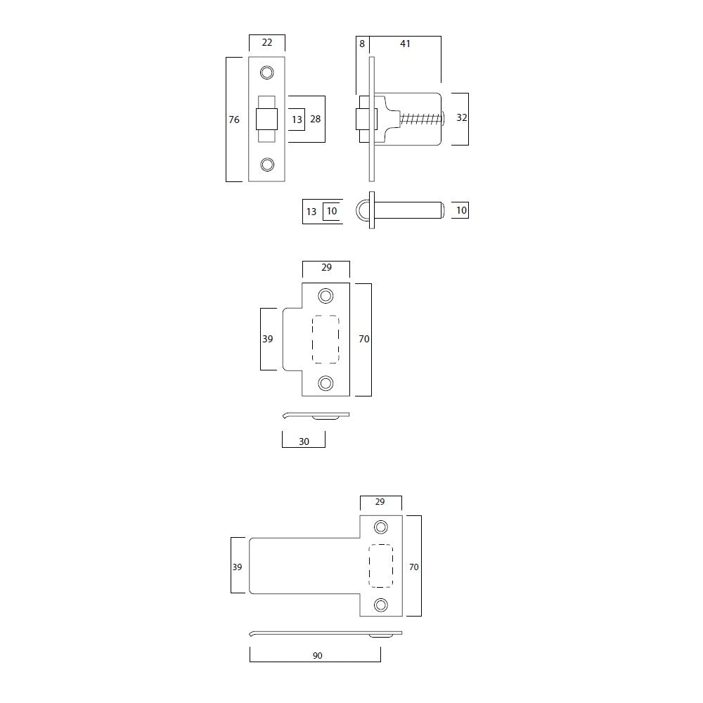 Lockwood Roller Bolt 7580 Heavy Duty Adjustable Catch Latch