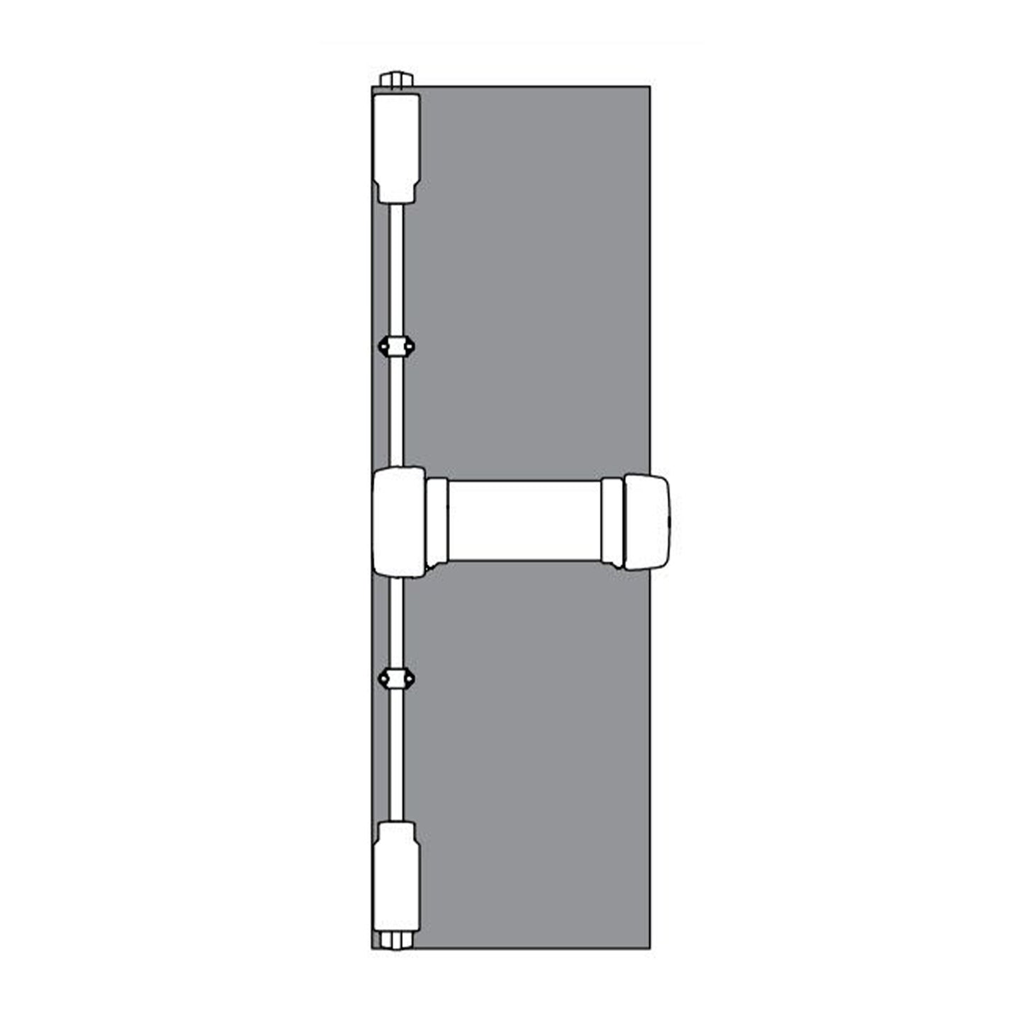 Lockwood Fluid 2 Point Exit Device VL Cylinder Dogging 900mm Silver FE209/1VSIL