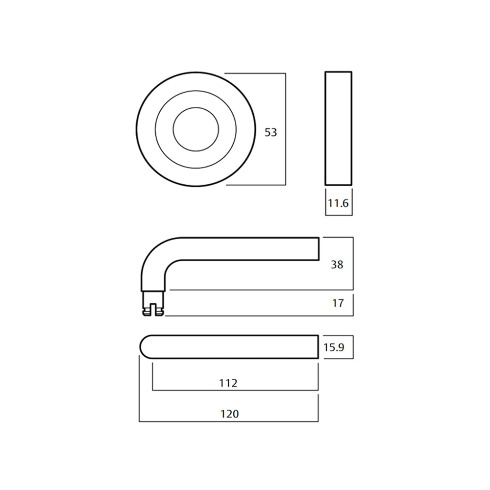 Lockwood Symphony 97 Door Lever on Round Rose Full Set - Available in Various Finishes