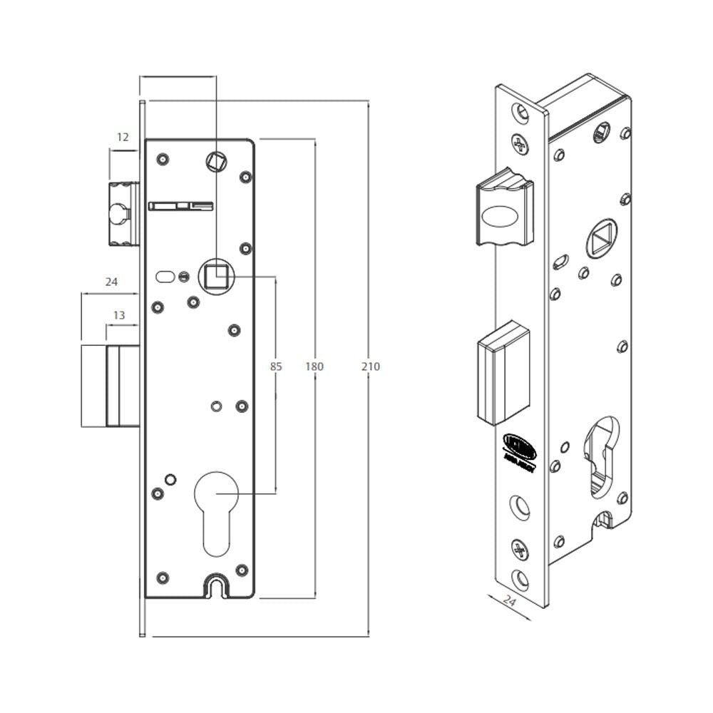 Lockwood Induro Mortice Lock 50mm Stainless Steel LW7150L