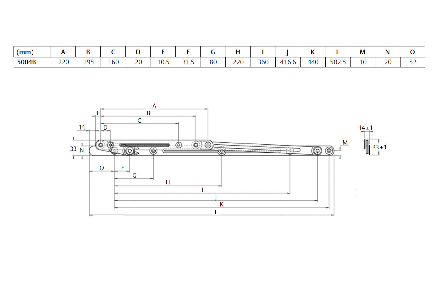 Interlock Window Stay 503mm Friction Hinge Stainless Steel P1004 Pair