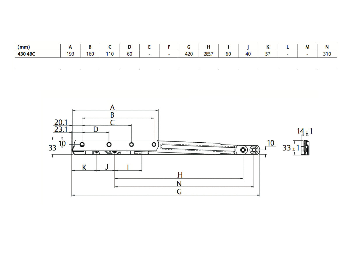Interlock Window Stay 420mm Non-Friction Hinge Stainless Steel P1080NF Pair